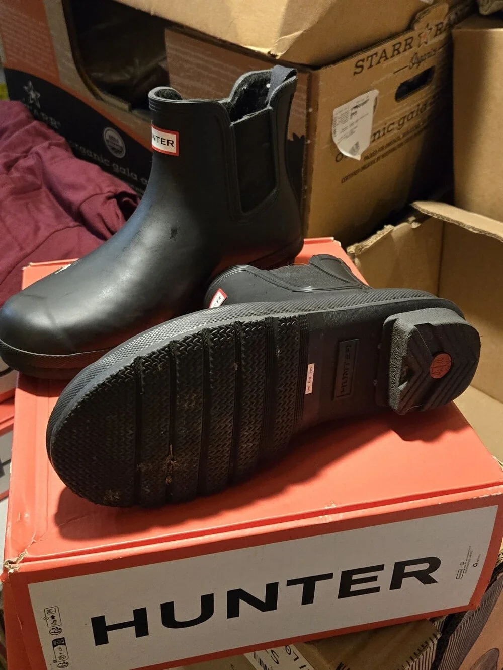 Hunter Women Chelsea Rain Boots Blqck Size 11